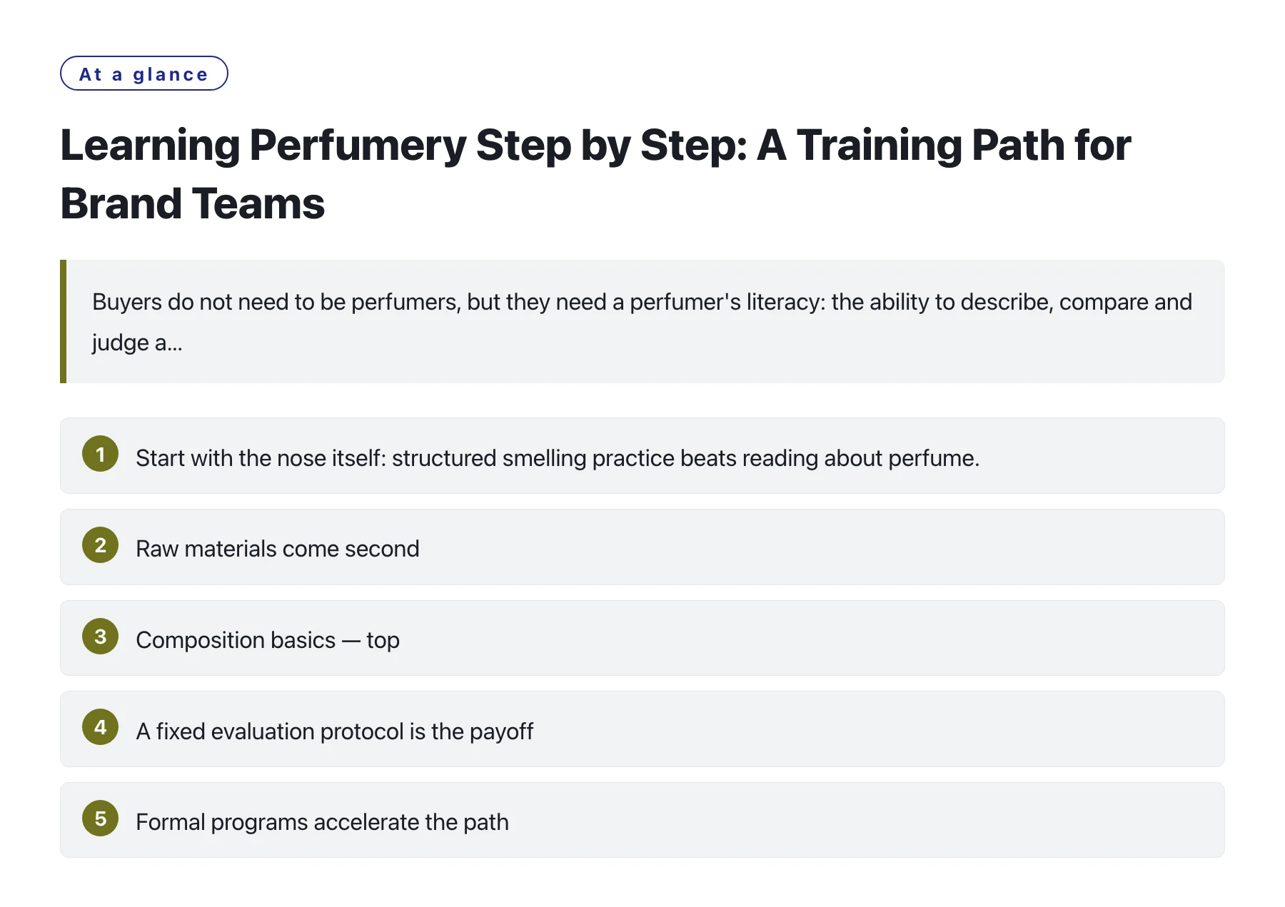 Learning Perfumery Step by Step: A Training Path for Brand Teams——全文要点速览